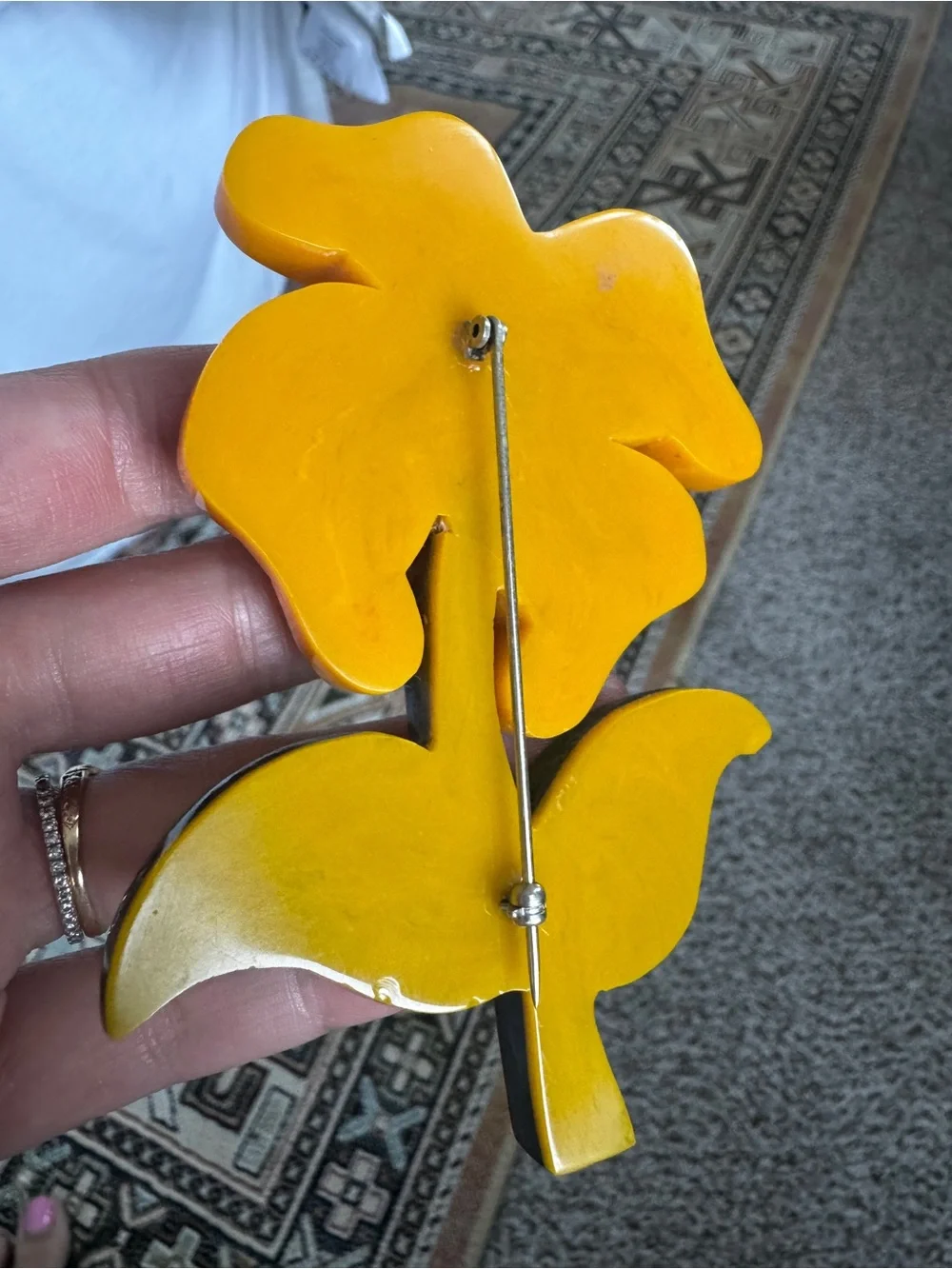 Vintage Yellow Flower Brooch / Pin